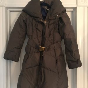 T Tahari belted puffer coat